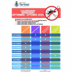 Calendario interventi disinfestazioni a Terlizzi