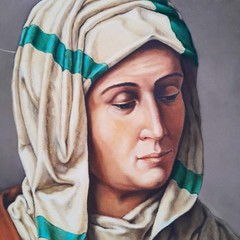 'Sant'Anna insegna a leggere alla Vergine Maria', riproduzione pittorica dell'artista terlizzese Giuseppe Mortello