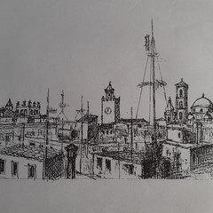 Terlizzi Forme emergenti sul Profilo urbano Disegno a punta di penna