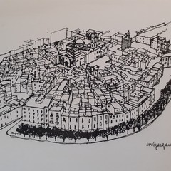 Terlizzi Nucleo Medievale Radiocentrico Disegno a punta di penna