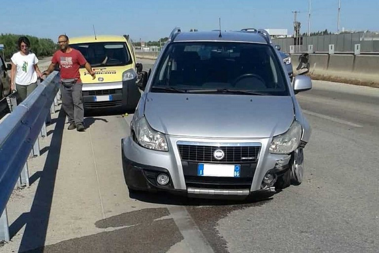 L'incidente stradale avvenuto sulla strada provinciale 231