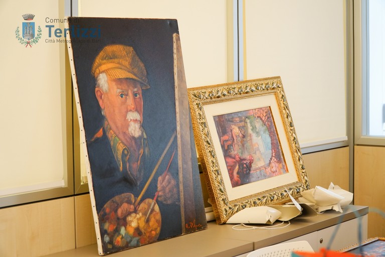 La mostra in allestimento