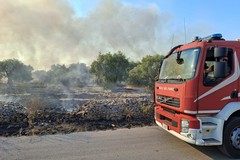 Fiamme in una vasta area in via Chicoli a Terlizzi: sul posto i Vigili del Fuoco