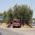 Incidente stradale all'imbocco di via Ruvo, ferito un motociclista - FOTO