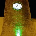 Terlizzi come Roma e Firenze,  la Torre dell'orologio illuminata di verde