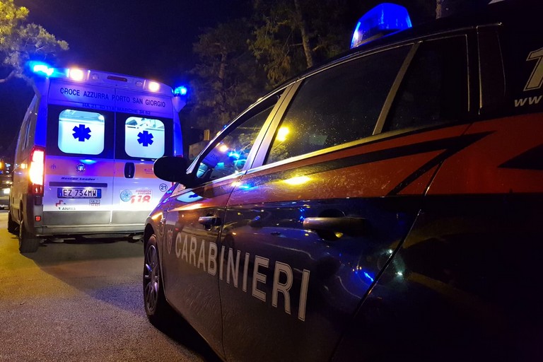 L'intervento del 118 e dei Carabinieri