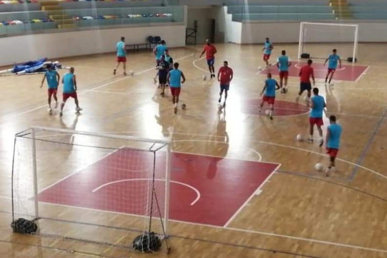 Il Futsal Terlizzi durante una seduta della preparazione al campionato 2023-24. <span>Foto Futsal Terlizzi </span>
