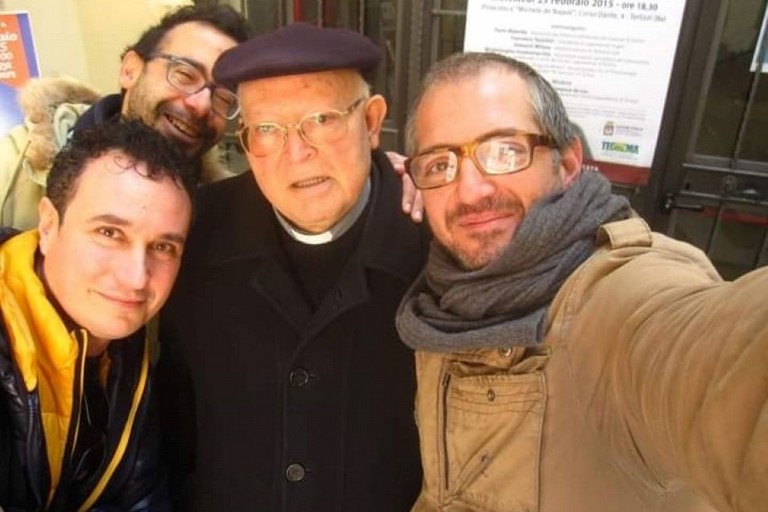 don Michele Cipriani con Cacciapaglia, Pittò ed Auricchio