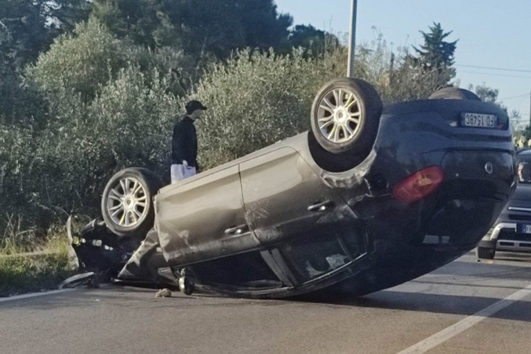 L'incidente stradale avvenuto sulla strada provinciale 112