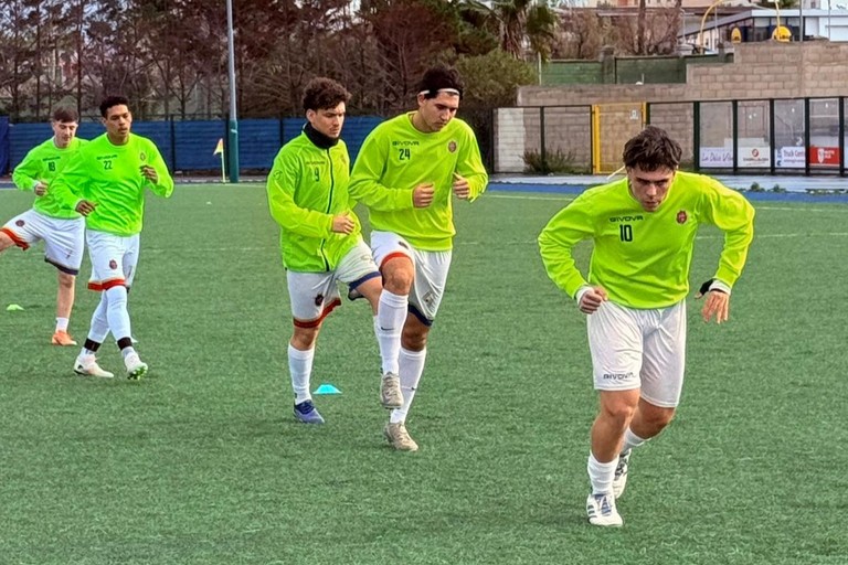 Real Olimpia Terlizzi in una fase del pre partita contro l'Uniti Per Cerignola