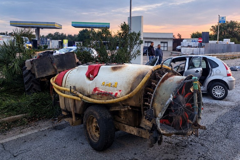 L'incidente stradale avvenuto sulla strada provinciale 231