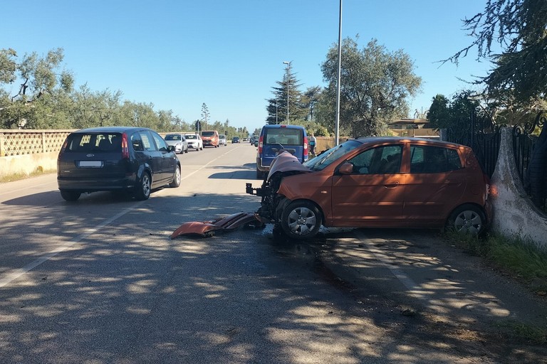 L'incidente stradale avvenuto sulla strada provinciale 112