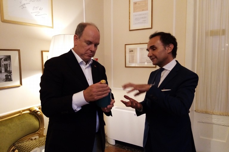 Incontro Ninni Gemmato con il Principe Alberto II di Monaco Rimini. <span>Foto Cosma Cacciapaglia</span>