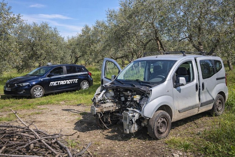 Il Fiat Qubo recuperato dalla Metronotte